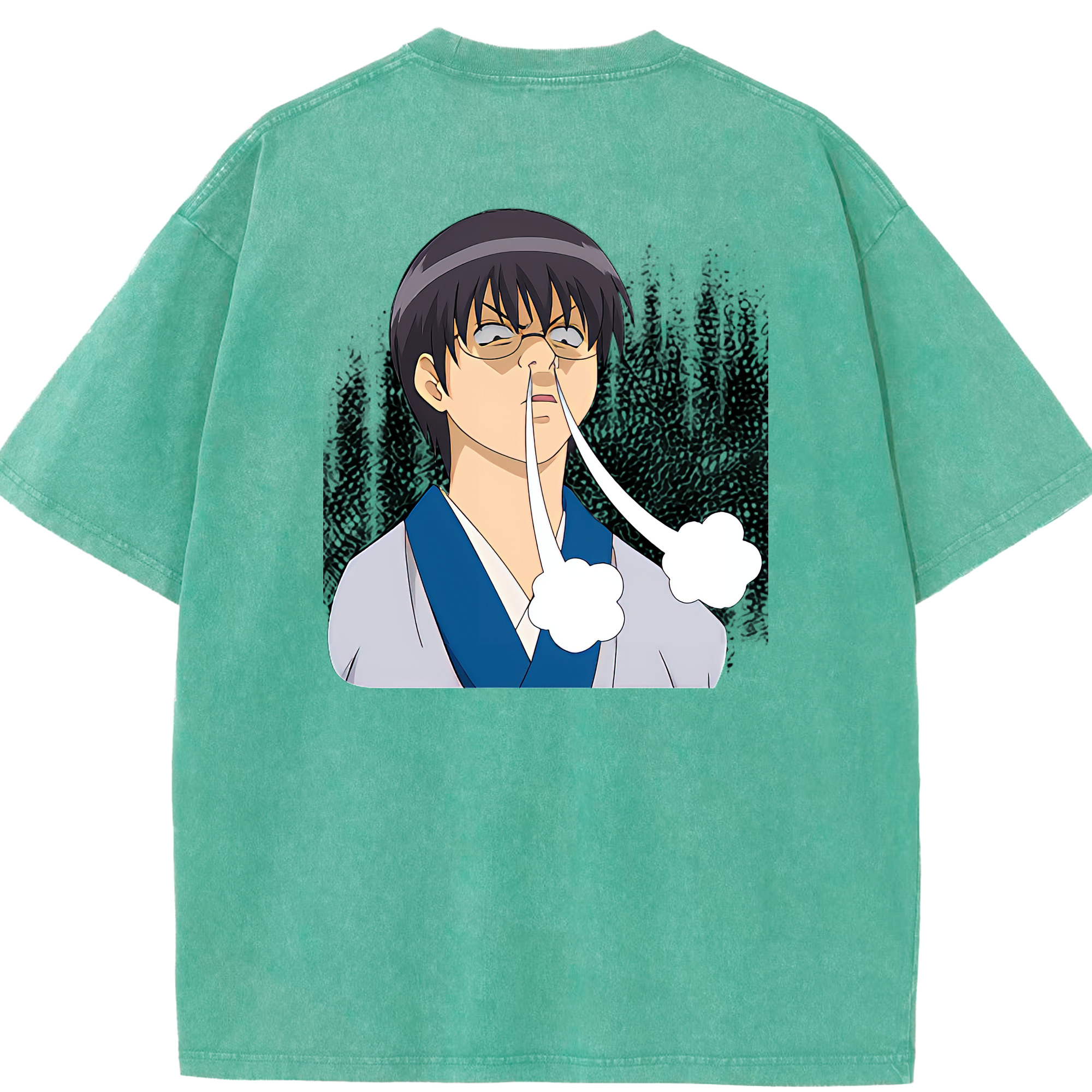 （画像用） ぎんたま 坂田銀時（さかたぎんとき） 神楽 志村新八（しむら しんぱち） GINTAMA Sakata Gintoki Kagura Shimura Shinpachi 綿100% ヴィンテージ風 半袖Tシャツ（背面プリント）